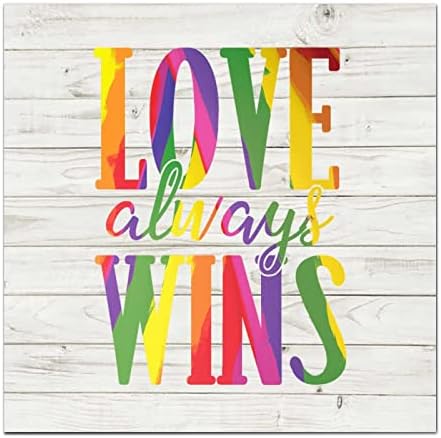Pride Parade Love Always Wins Wood Signs 8x8