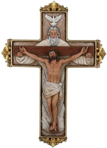 DevotedWalls Trinity Crucifix Wall Cross Hand-Crafted Catholic Art