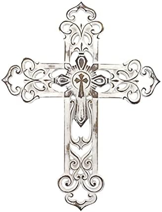 Comfy Hour 13-Inch Silver Wall Cross Religious Decor