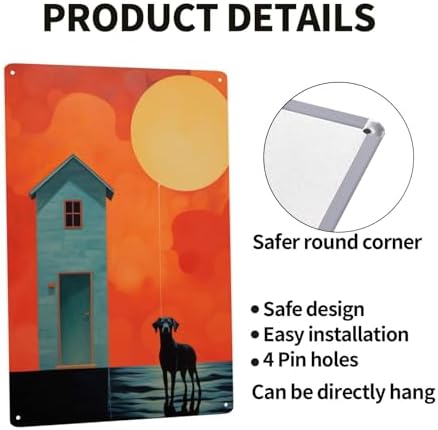 Solar Serenity Modern Dog House Wall Decor Tin Sign