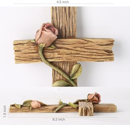 BC Home Decor 825 H Rose Cross Wall Decor