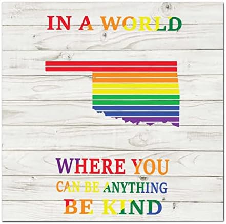 Rainbow Wood Signs Pride Parade Map Wall Art 8x8