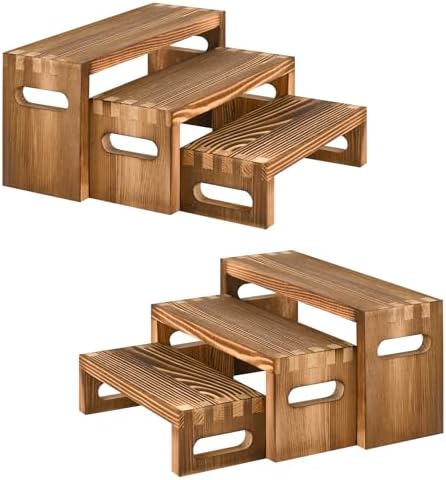 6 Pcs Wood Risers Display Stands for Table