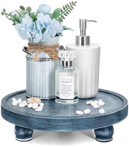 EOSAHR Blue Wood Display Risers for Home Decor
