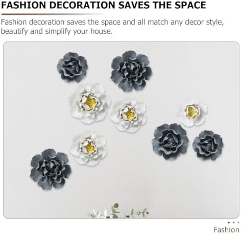 Beavorty 3D Ceramic Flower Wall Art Decor
