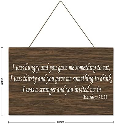 Rustic Wooden Plaque Matthew 2535 Wall Decoration