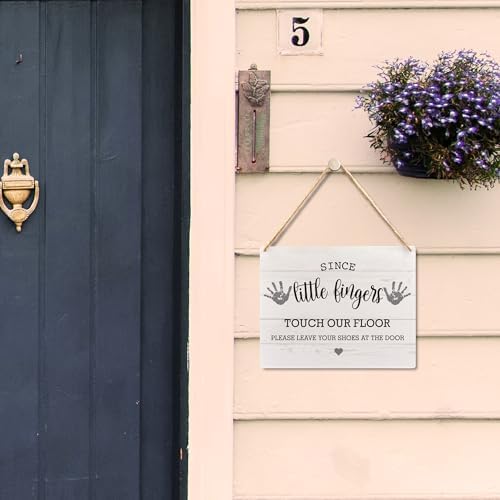 Wall Pediments Shoes Off Sign 8x10 Inches