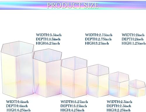 Jetec 12 Pcs Acrylic Hexagonal Jewelry Display Risers