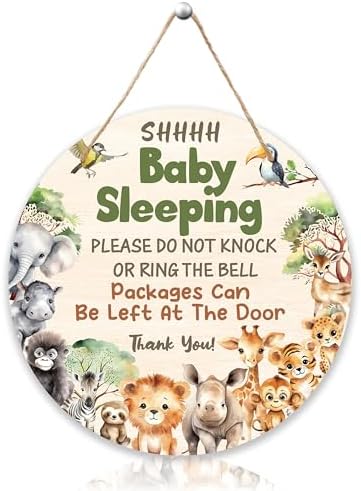Safari Jungle Shhh Baby Sleeping Door Sign
