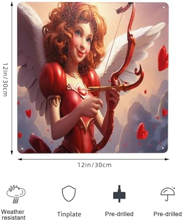 Enchanting Cupids Charm Tin Sign 12x12inch