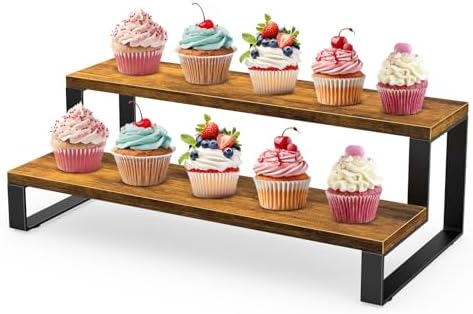 ELITEROO 2 Tier Wooden Display Riser Stand