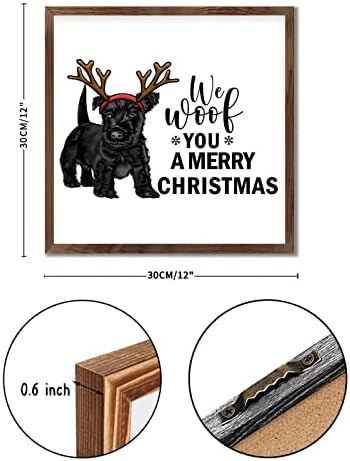 Merry Christmas Dog Wall Sign for Home Decor