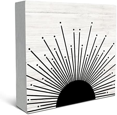 SRADMO Abstract Boho Wood Box Sign Decor