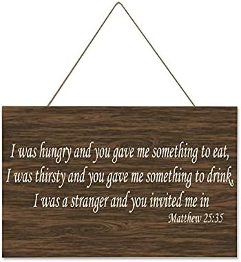 Rustic Wooden Plaque Matthew 2535 Wall Decoration