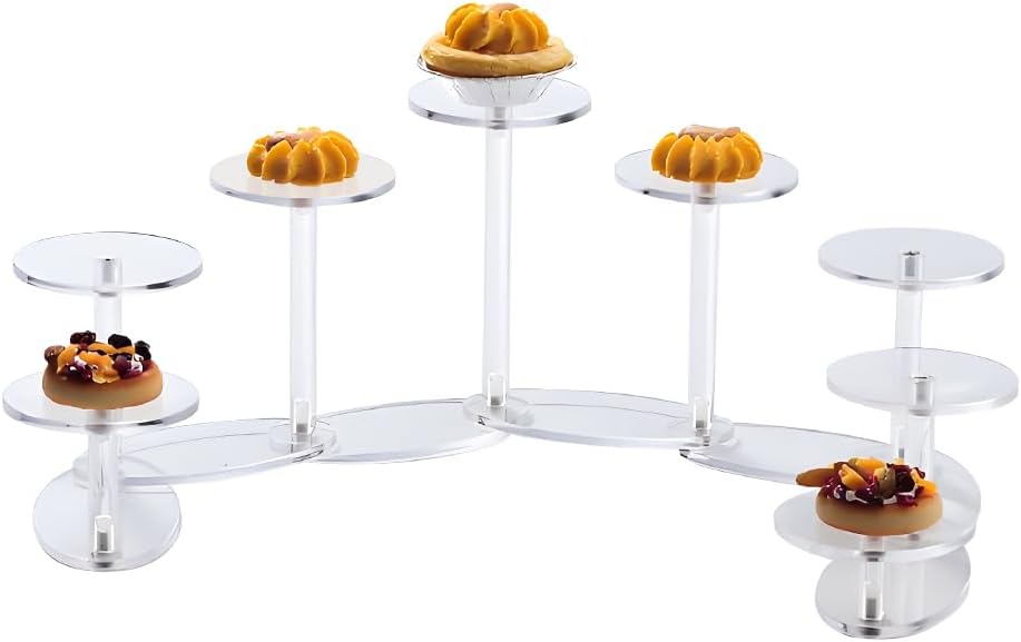 Acrylic Display Riser Stands 8-Tier Adjustable
