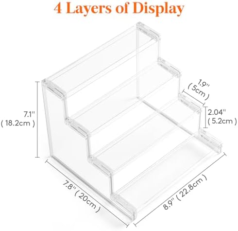 Lifewit 4 Tier Clear Display Riser Stand 9 Inch 2-Pack