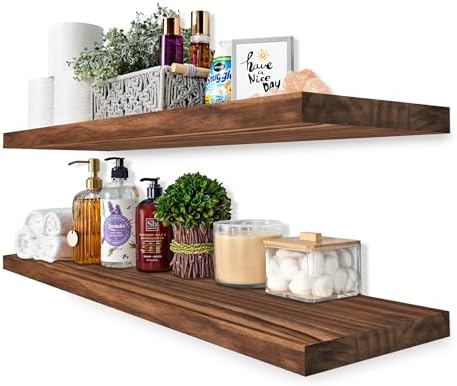 Sorbus 35-inch Solid Wood Floating Shelves Set of 2