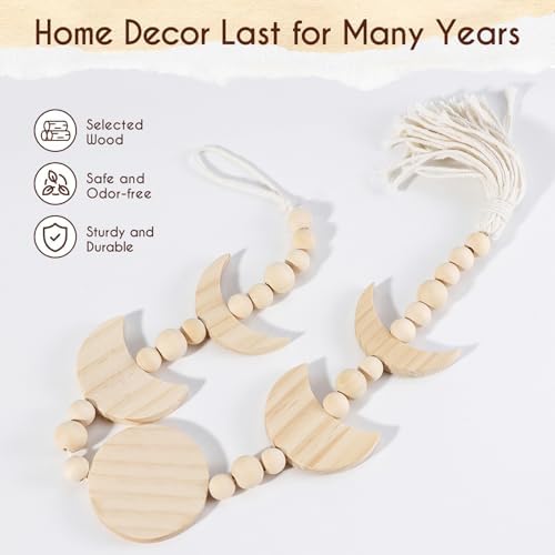 Moon Phase Wall Hanging Decor Beige