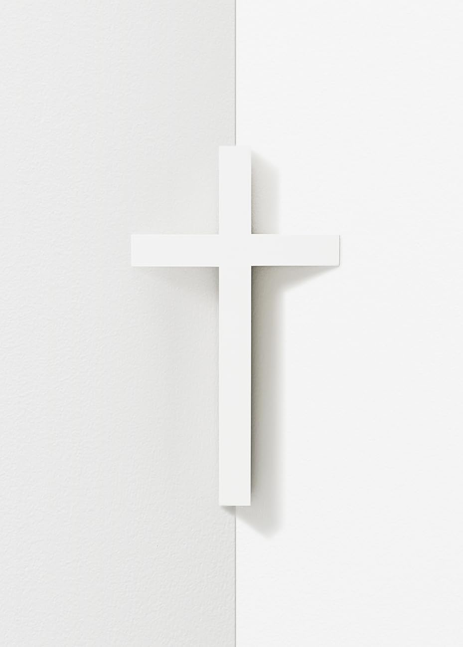 Mosery Wall Cross Corner-Attached White 59 Inch