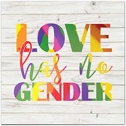 Pride Parade Love Has No Gender Wood Wall Sign 6x6