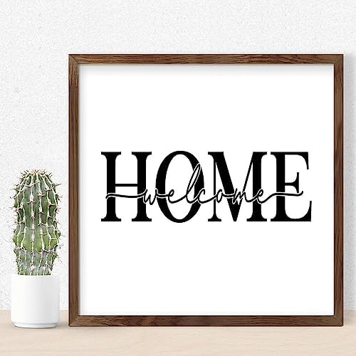 Farmhouse Wood Framed Welcome Home Sign 12x12in 1