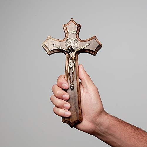 Intercession Wall Wood Cross Crucifix 10 Inches