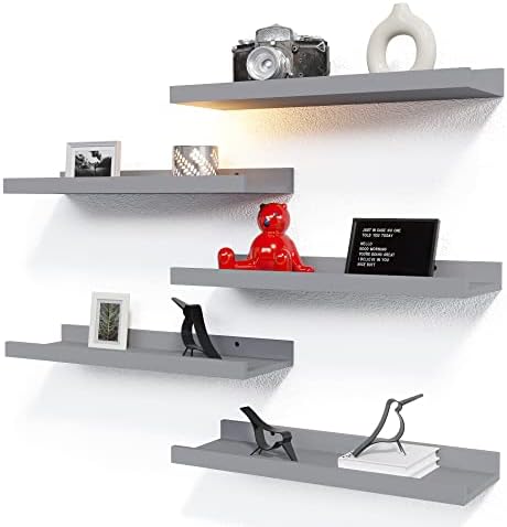 RICHER HOUSE Floating Wall Shelves Set - Grey