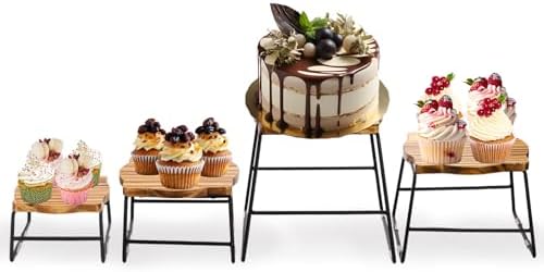 ZENFUN 4 Piece Wood Buffet Risers Set
