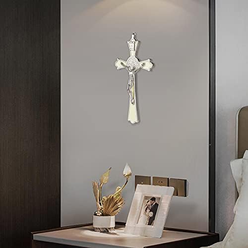 VINETEN Saint Benedict Enamel Wall Cross 8 Inch