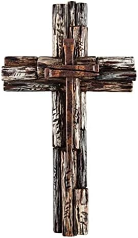 Eagrafts Rustic Layered Wood Resin Wall Cross