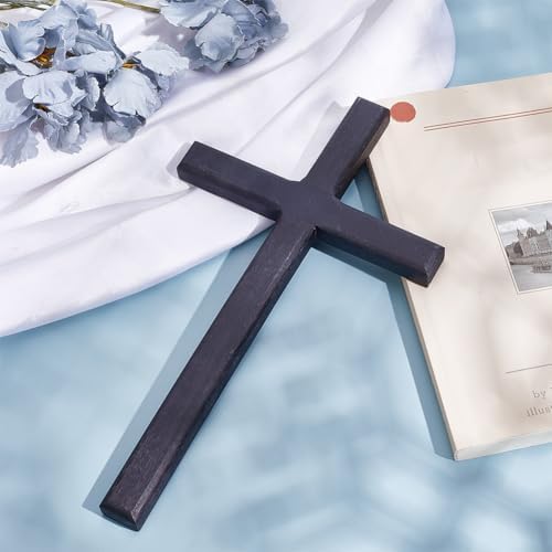 HOBBIESAY Black Wooden Wall Cross Decoration