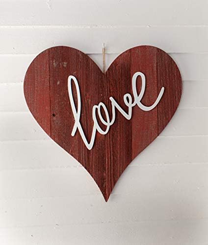 Rustic Farmhouse Wood Heart Wall Decor 12 Inches