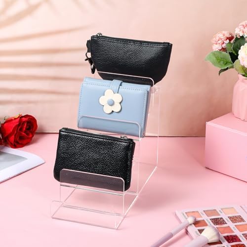 6 Tier Wallet Display Stand with Clear Acrylic Base