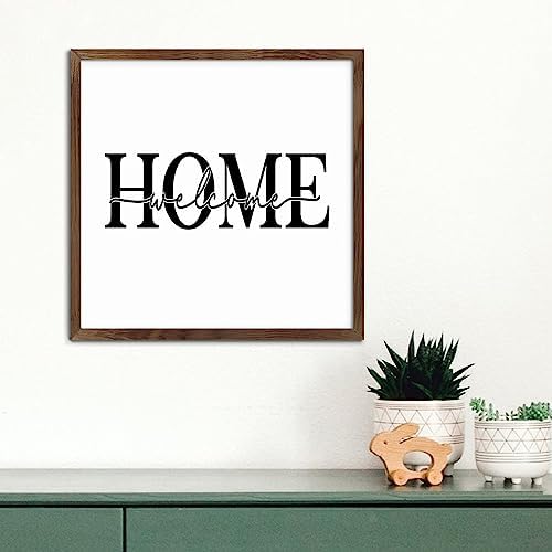 Farmhouse Wood Framed Welcome Home Sign 12x12in 1