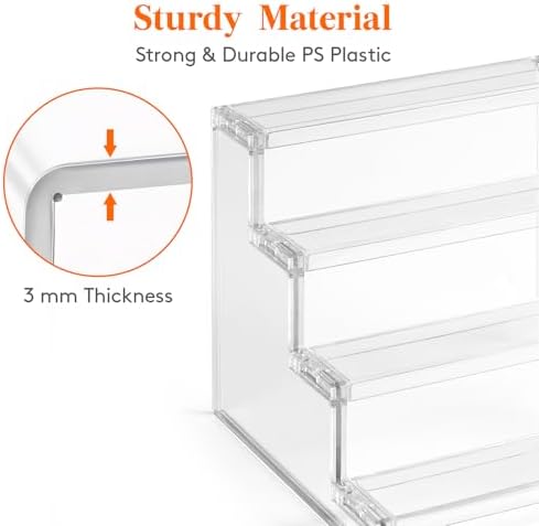 Lifewit 4 Tier Clear Display Riser Stand 9 Inch 2-Pack