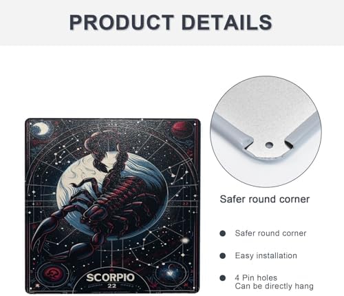Twelve Constellations Scorpio Zodiac Metal Poster Decor