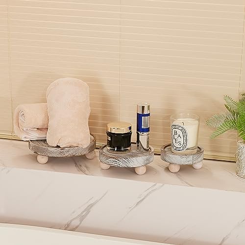 3PCS Wood Risers Decor Mini Stool Display Stand Farmhouse Style