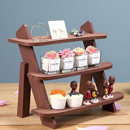 Wooden 3 Tier Display Riser for Earrings Rings