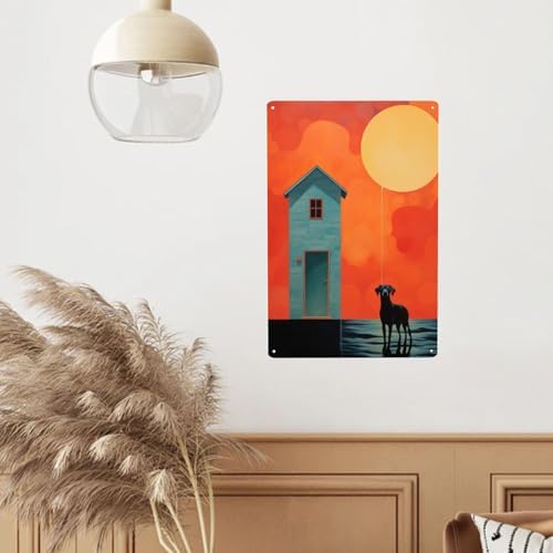 Solar Serenity Modern Dog and Cat Wall Art Sign