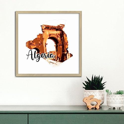 Personalized Wood Framed Sign for Algerian Wall Art