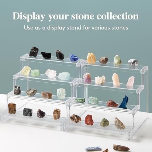 Lifewit 4 Tier Clear Display Riser Stand 9 Inch 2-Pack