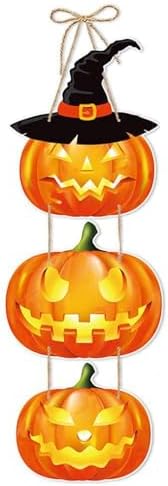 Roffiy 24 Inch Halloween Wall Pediment Pumpkin Door Ornaments