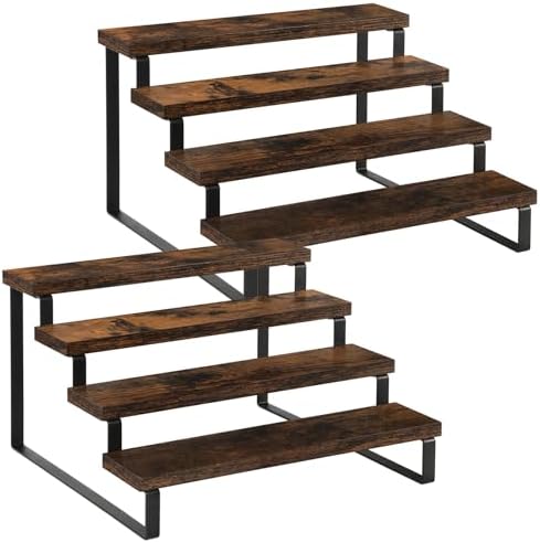 Yinmit 4 Tier Wooden Riser Stand 2 Pack