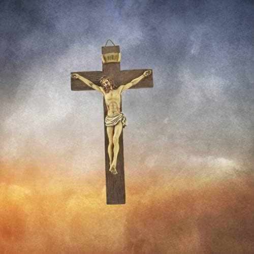 MeritMode 91 Inch Jesus Crucifix Wall Art - Handcrafted Resin Wall Cross