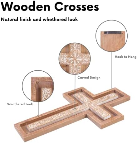 Baysbai Modern Wooden Wall Cross Decor