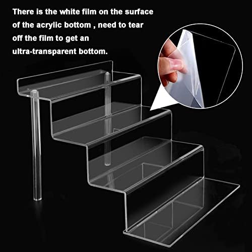 4 Tier Acrylic Riser Display Shelf - 2 Sets Clear Organizer Stand