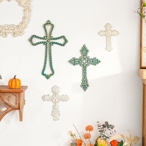 Sungmor 4PC Embossed Cast Iron Wall Cross Decor