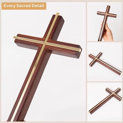 ACHIBANG 10 Inch Wooden Wall Cross for Home Decor