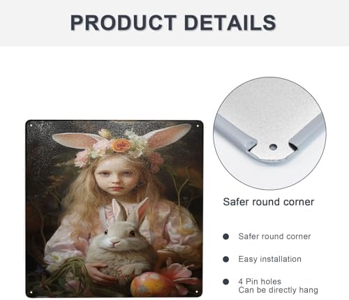 Springtime Serenity Child and Bunny Wall Sign with Floral Crown