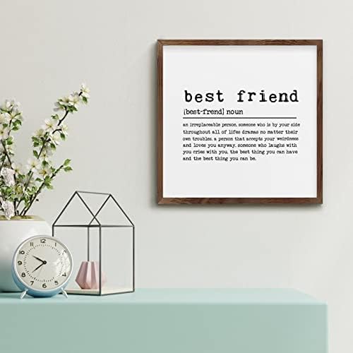 Rustic Framed Wood Sign Best Friend Home Decor Wall Art